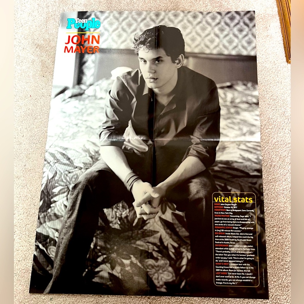 John Mayer Fold Out Poster